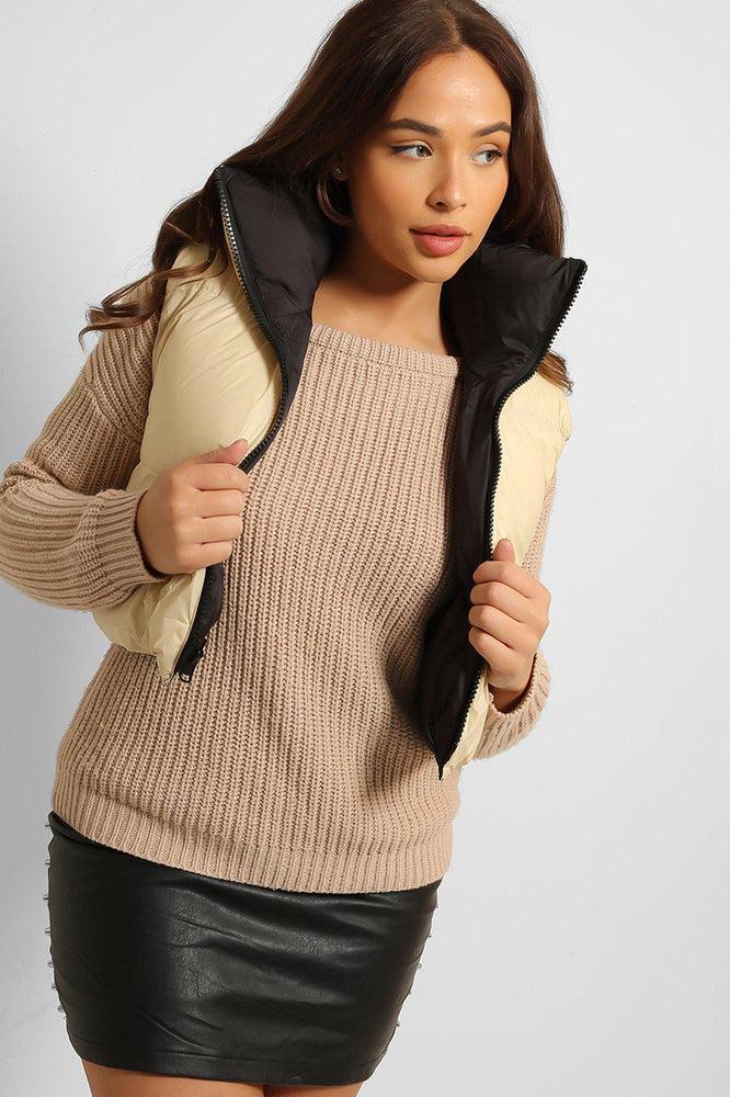 Reversible Cropped Puffer Gilet-SinglePrice