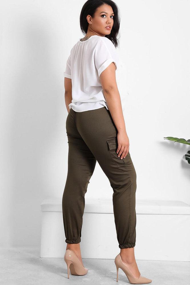 Elastic Bottom Utility Pockets Cargo Trousers-SinglePrice