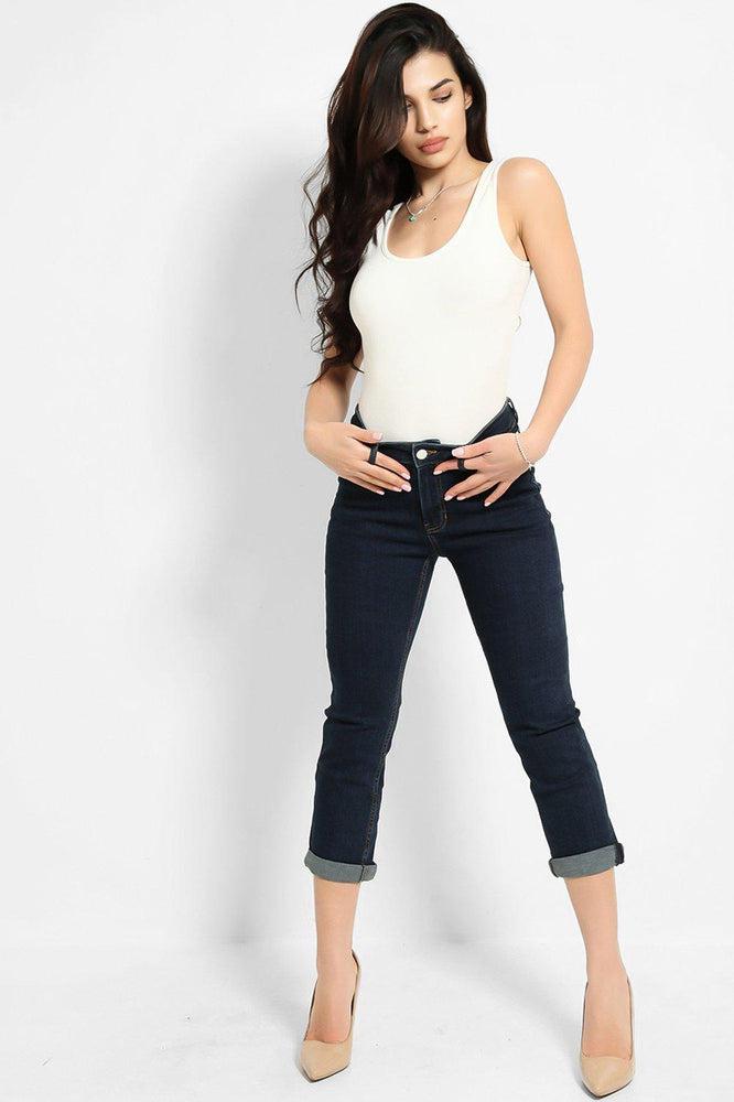 Navy Mid-Rise Super Skinny Cropped Jeans-SinglePrice