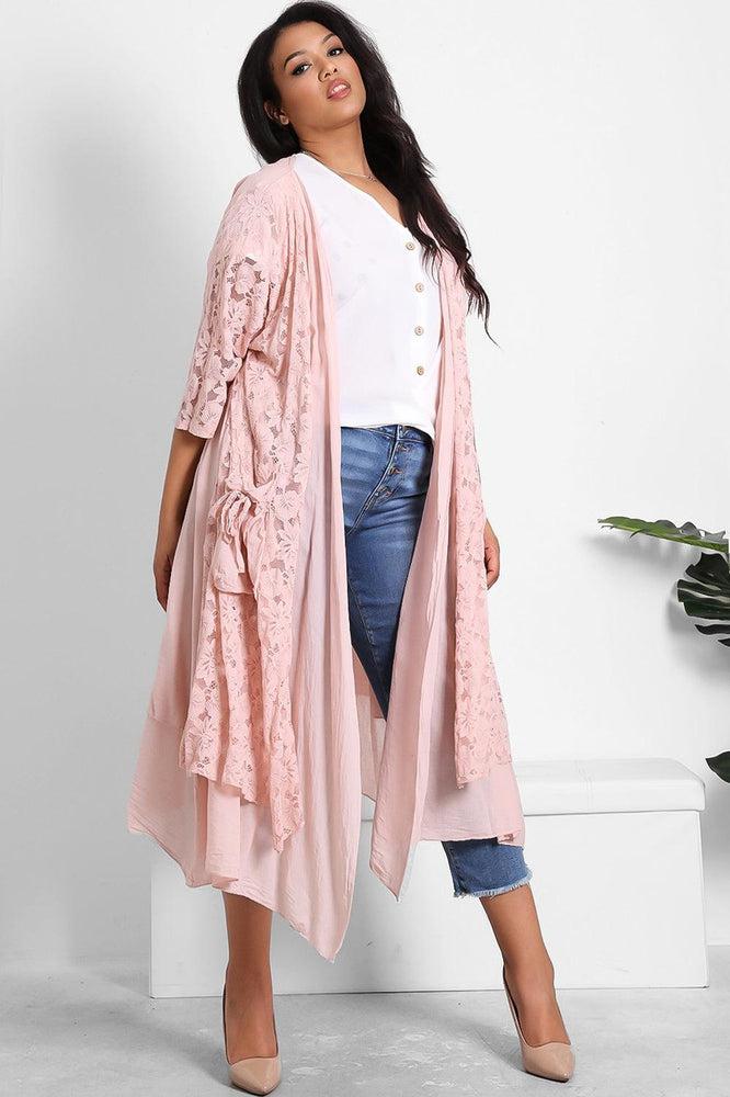 Pure Cotton Lace Overlay Cardigan-SinglePrice