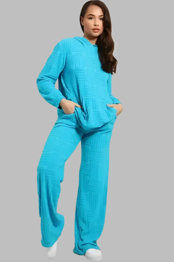 Deluxe Cotton Waffle Terry Cloth Lounge Set-SinglePrice