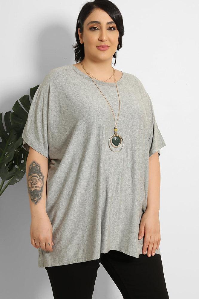 Necklace Detail Relaxed Fit T-Shirt-SinglePrice