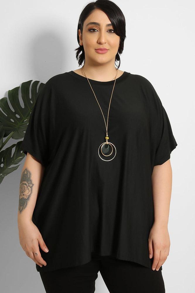 Necklace Detail Relaxed Fit T-Shirt-SinglePrice