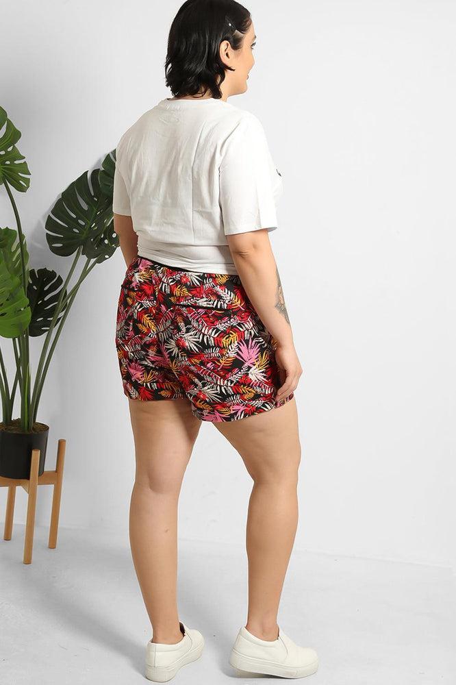 Drawstring Waist Printed Summer Shorts-SinglePrice