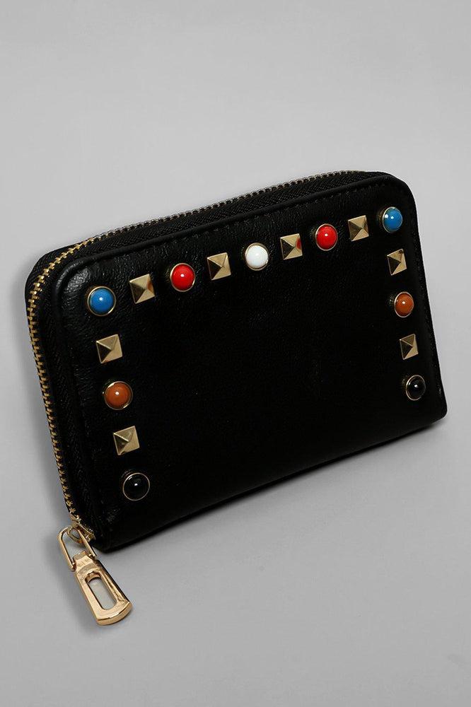 Black Studded Detail Mini Purse-SinglePrice