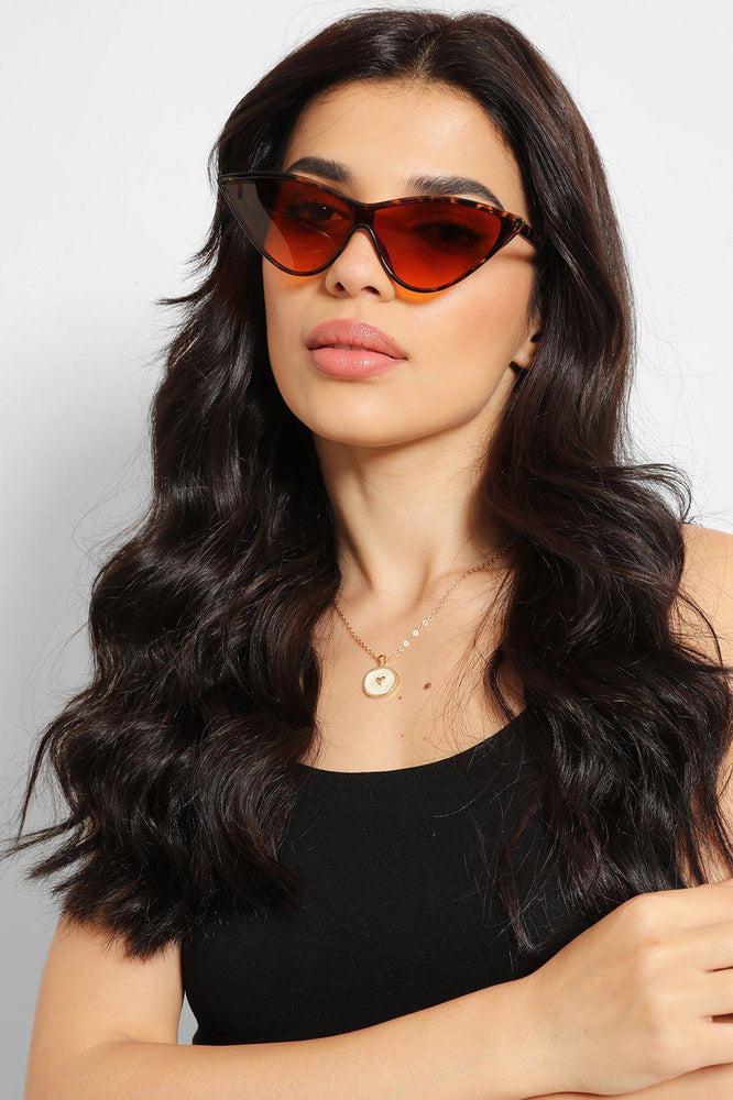 Leopard Print Futuristic Shield Cat Eye Sunglasses-SinglePrice