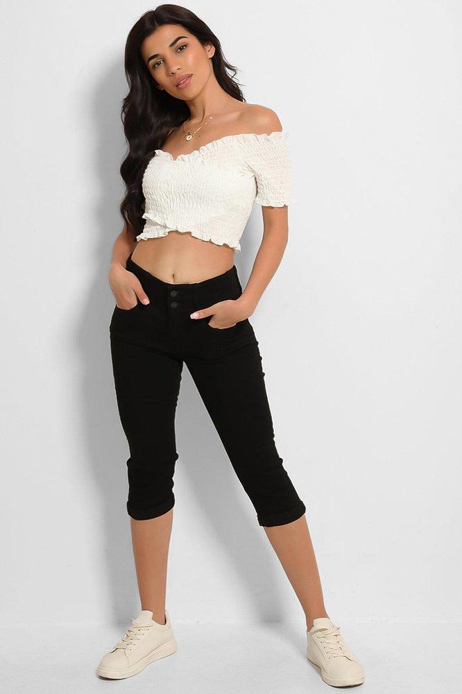 High waisted hotsell midi jean shorts