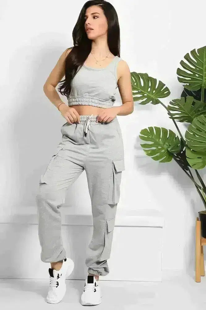 Crop Top and Utility Cargo Pants Set-SinglePrice