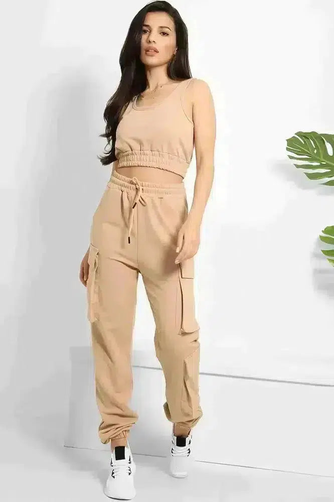 Crop Top and Utility Cargo Pants Set-SinglePrice