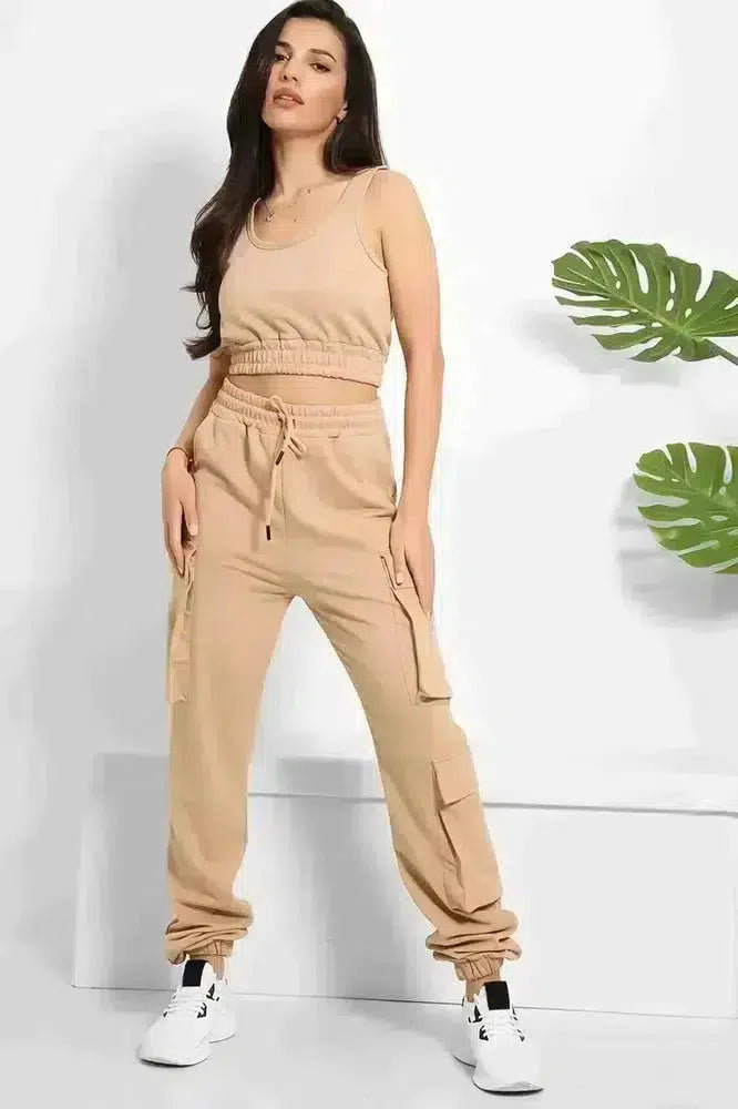 Crop Top and Utility Cargo Pants Set-SinglePrice