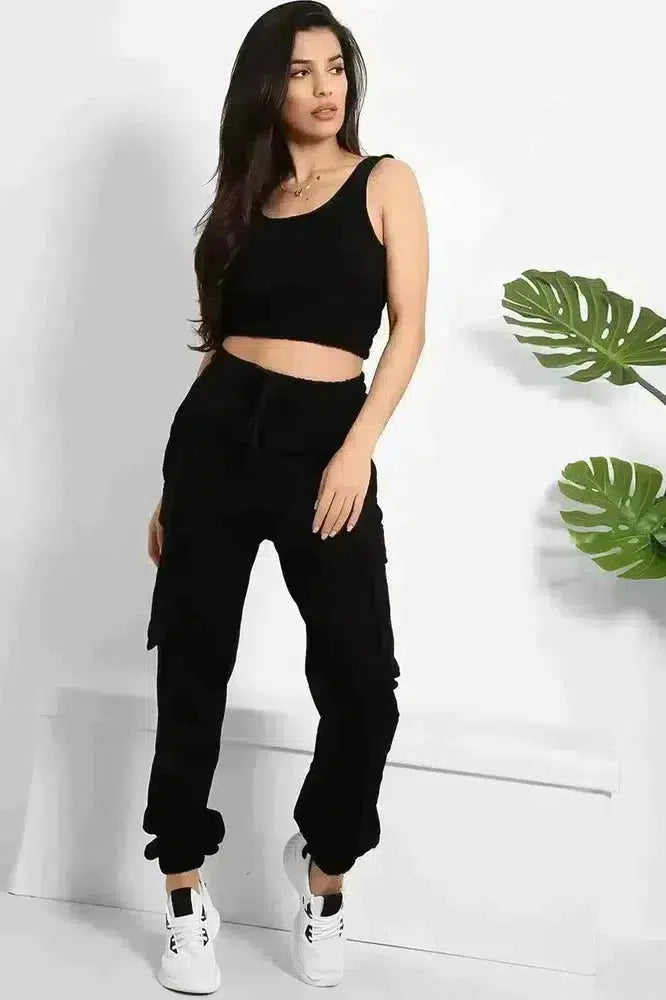 Crop Top and Utility Cargo Pants Set-SinglePrice