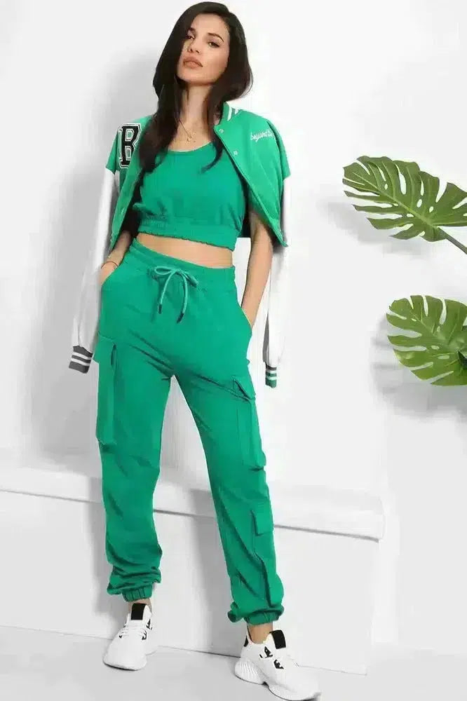 Crop Top and Utility Cargo Pants Set-SinglePrice