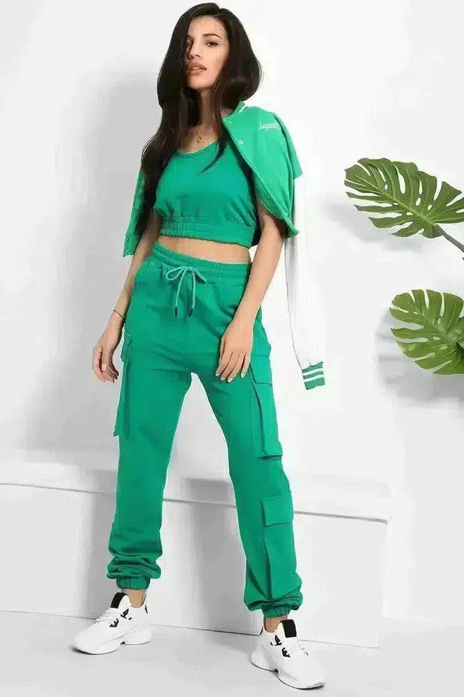 Crop Top and Utility Cargo Pants Set-SinglePrice