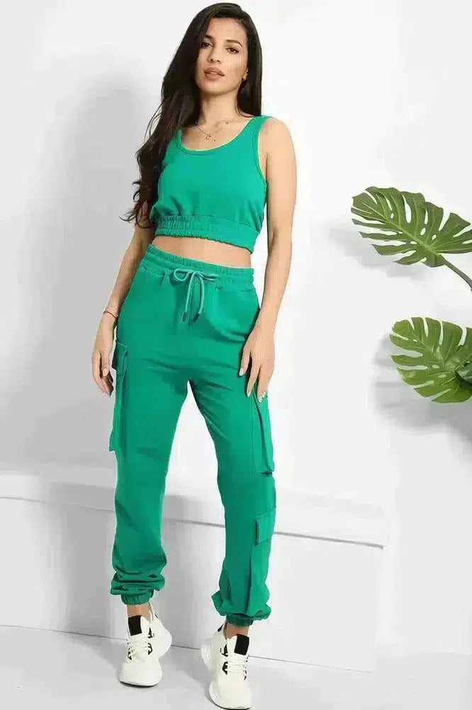 Crop Top and Utility Cargo Pants Set-SinglePrice