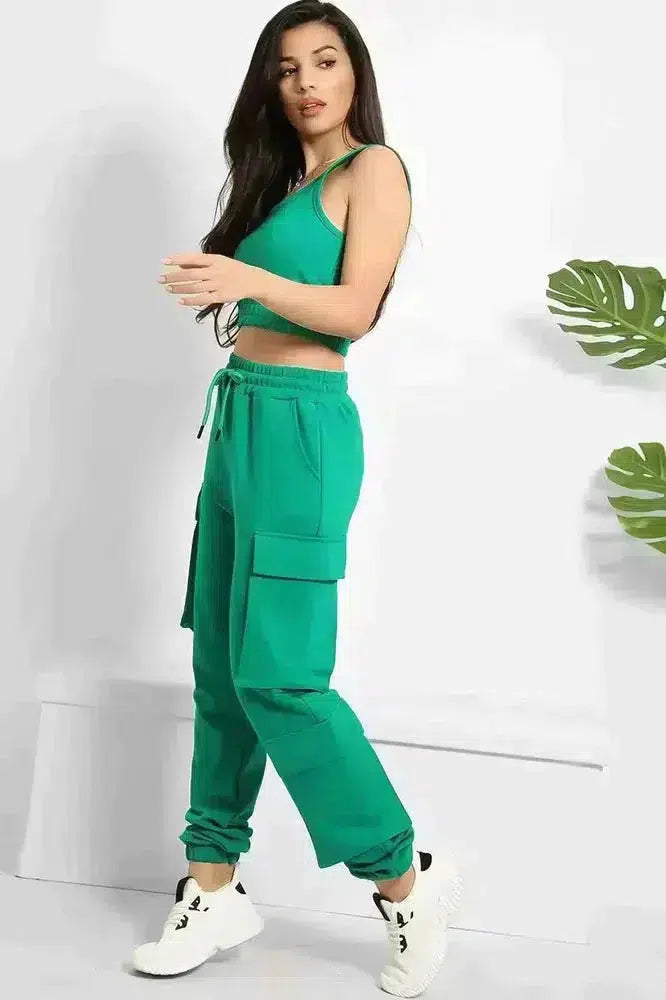 Crop Top and Utility Cargo Pants Set-SinglePrice