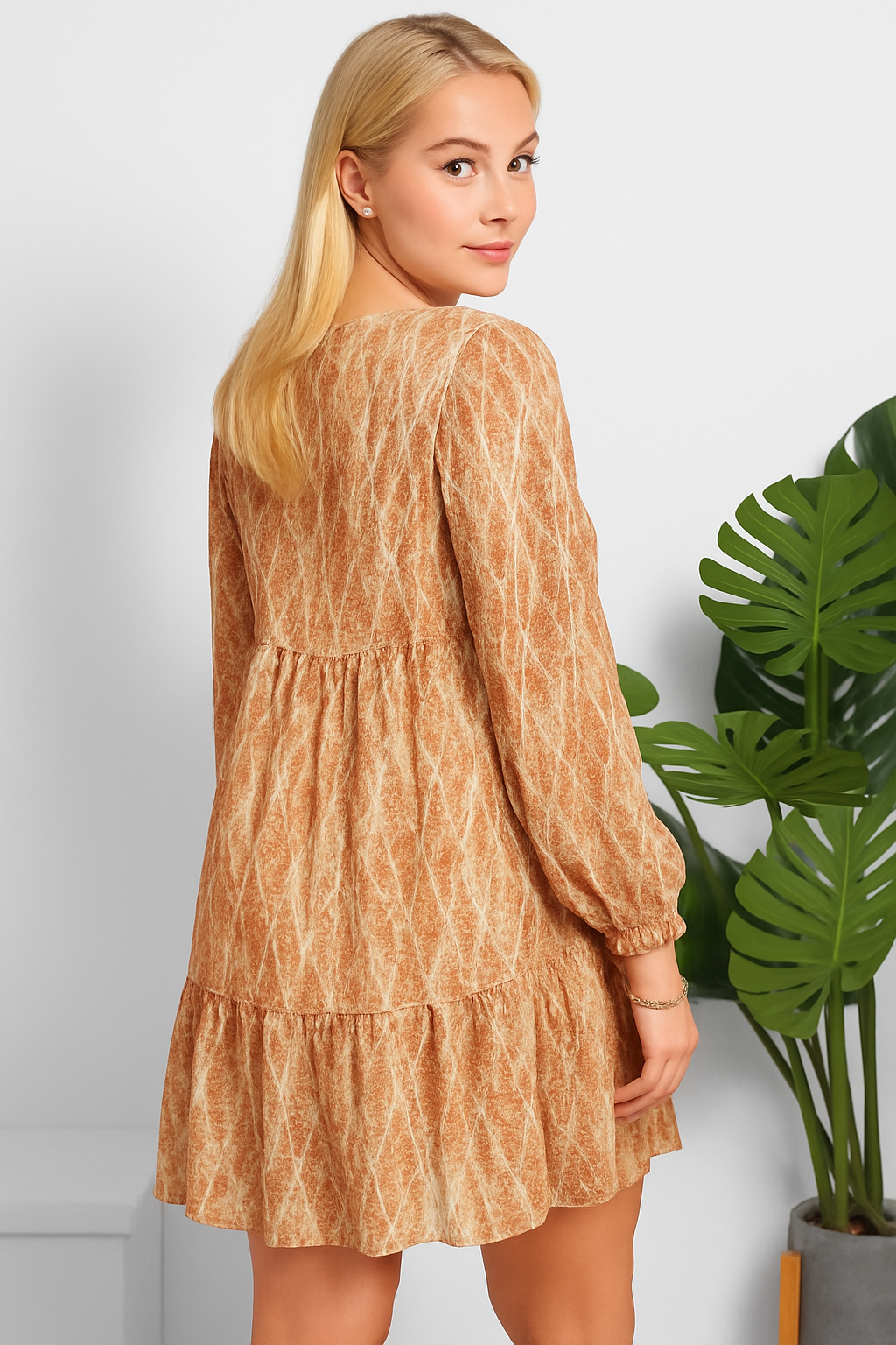 Lurex Snake Print Organza Dress