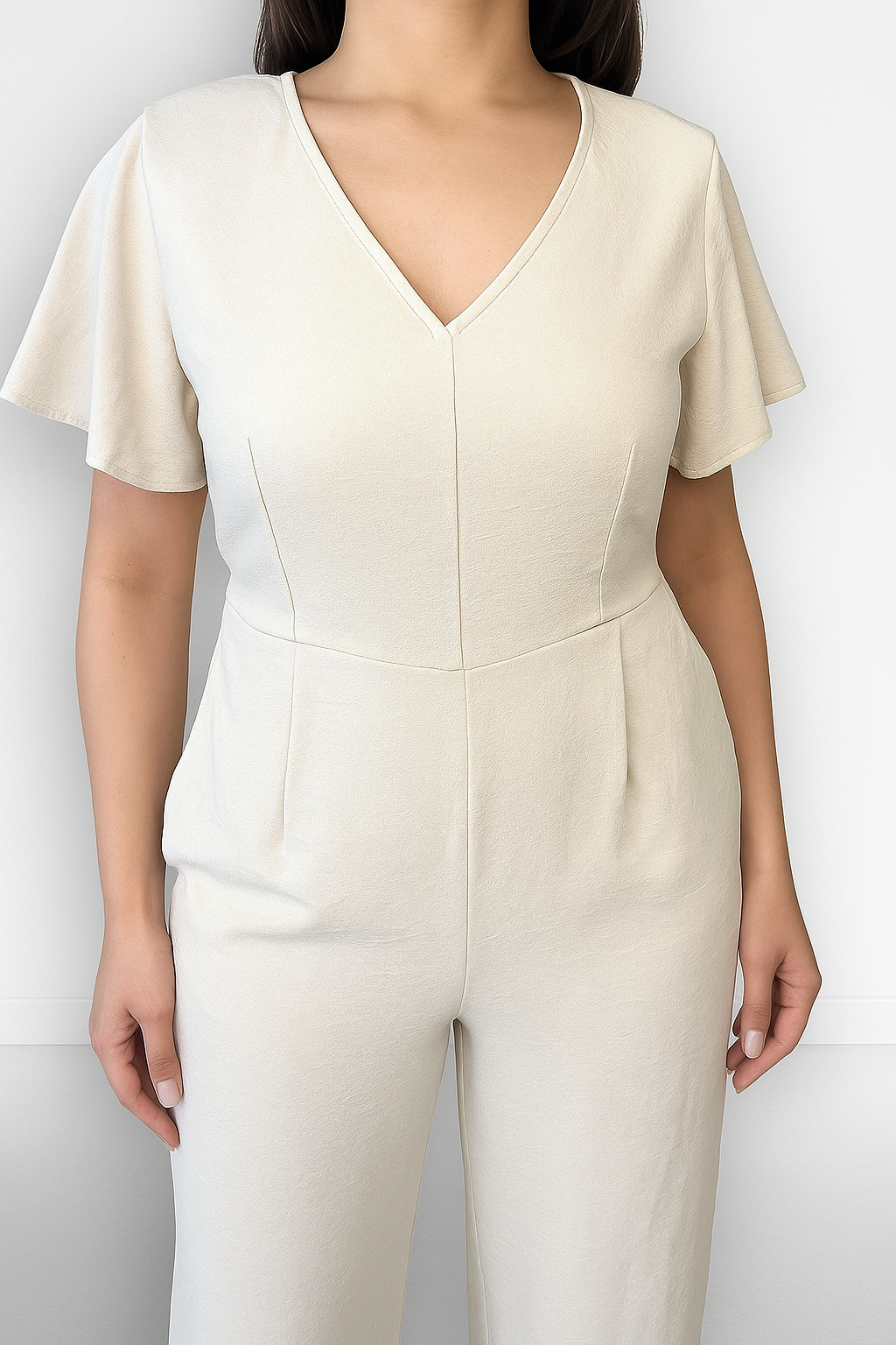 Wing Sleeve V-Neck Palazzo Jumpsuit