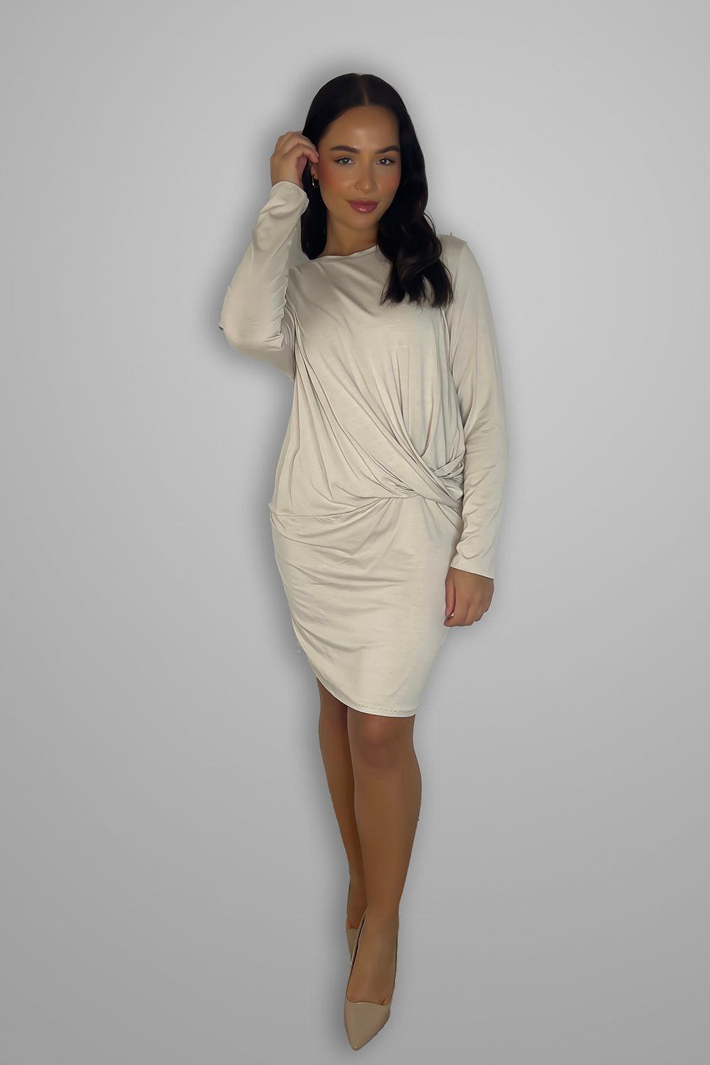 Twisted to Side Lightweight Jersey Dress