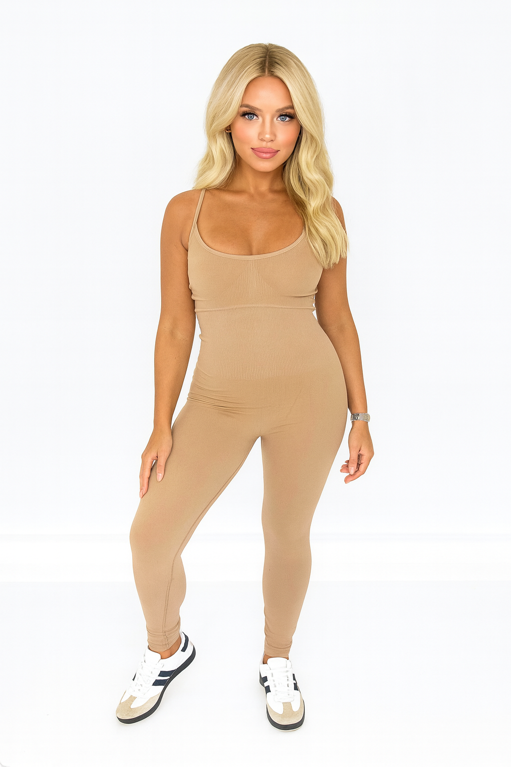 Wholesale Women's Adjustable Straps Padded Cup Waist Control Full Length Unitard (PACK OF 6)