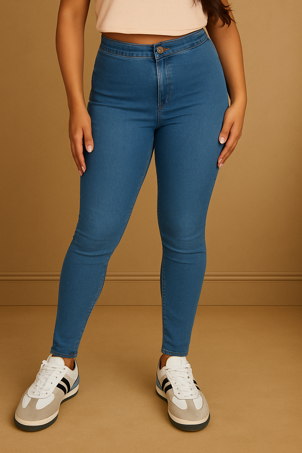 High Rise Skinny Faded Jeans