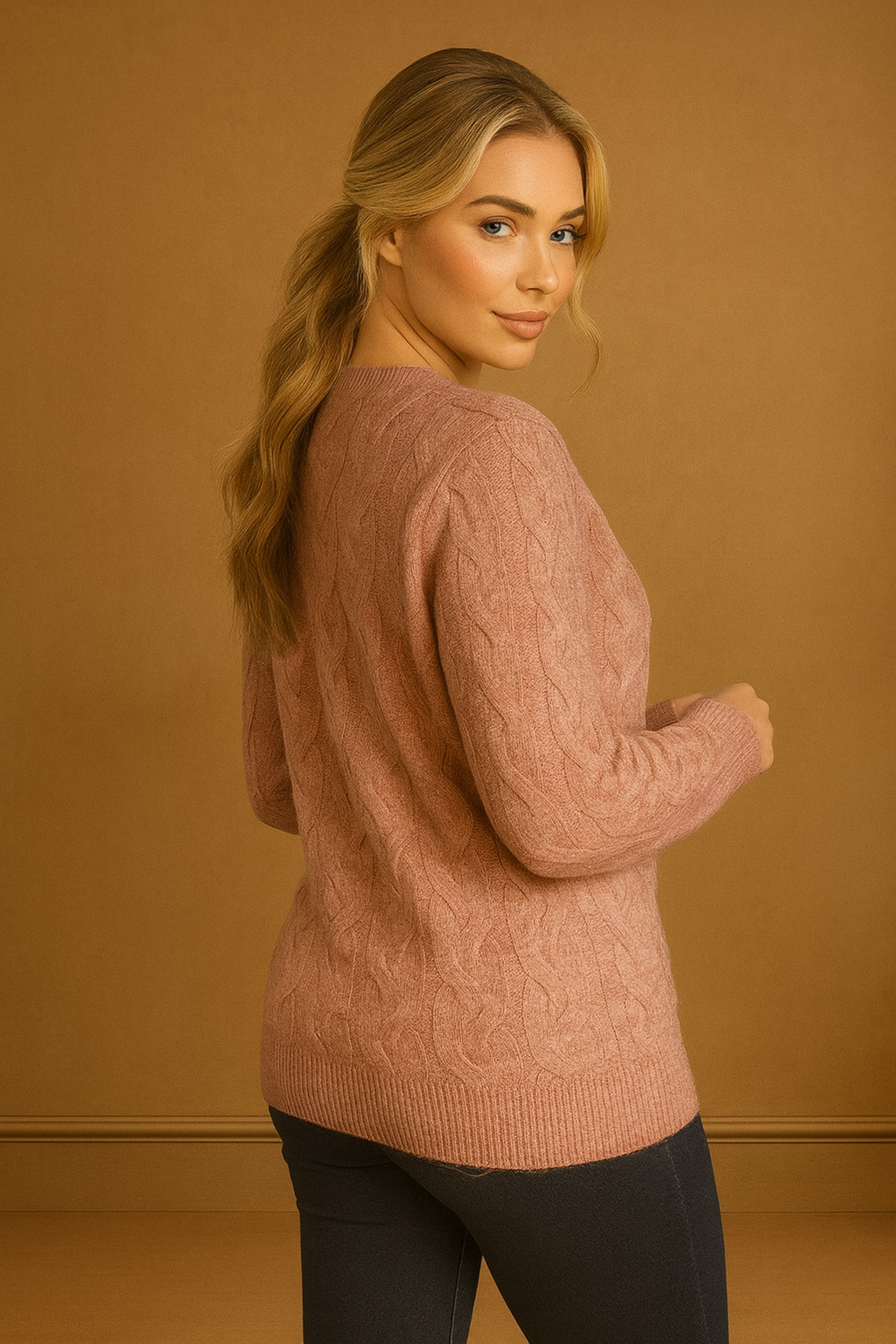 Soft Braid Knit Fisherman Style Pullover