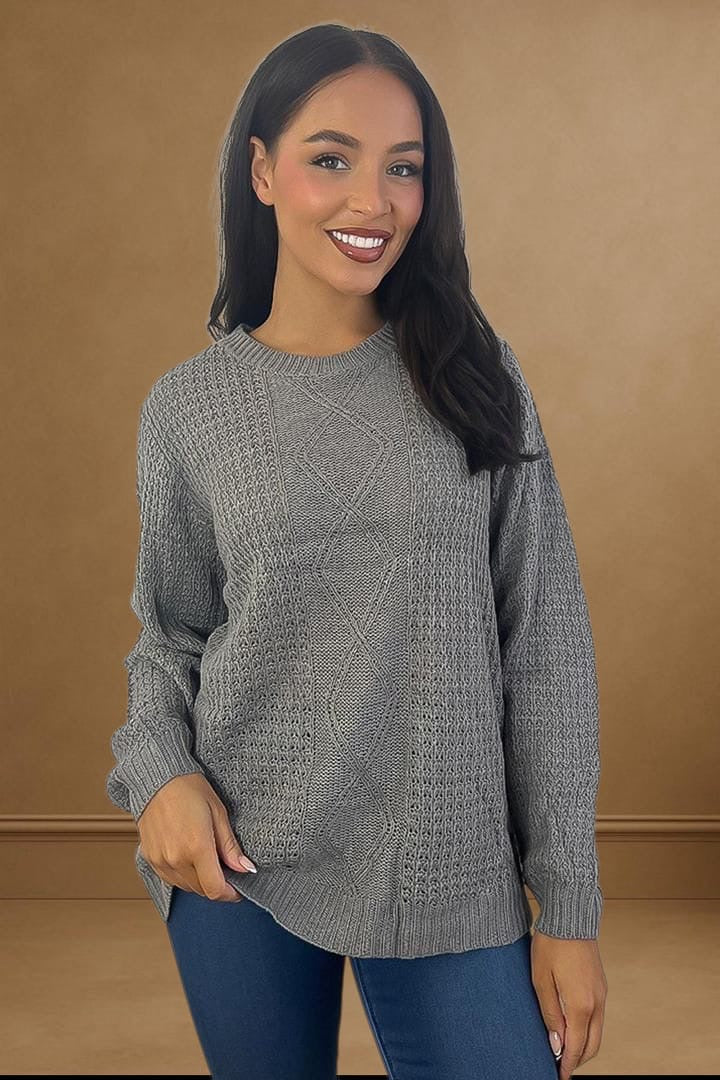 Diamond Pattern Detail Pullover
