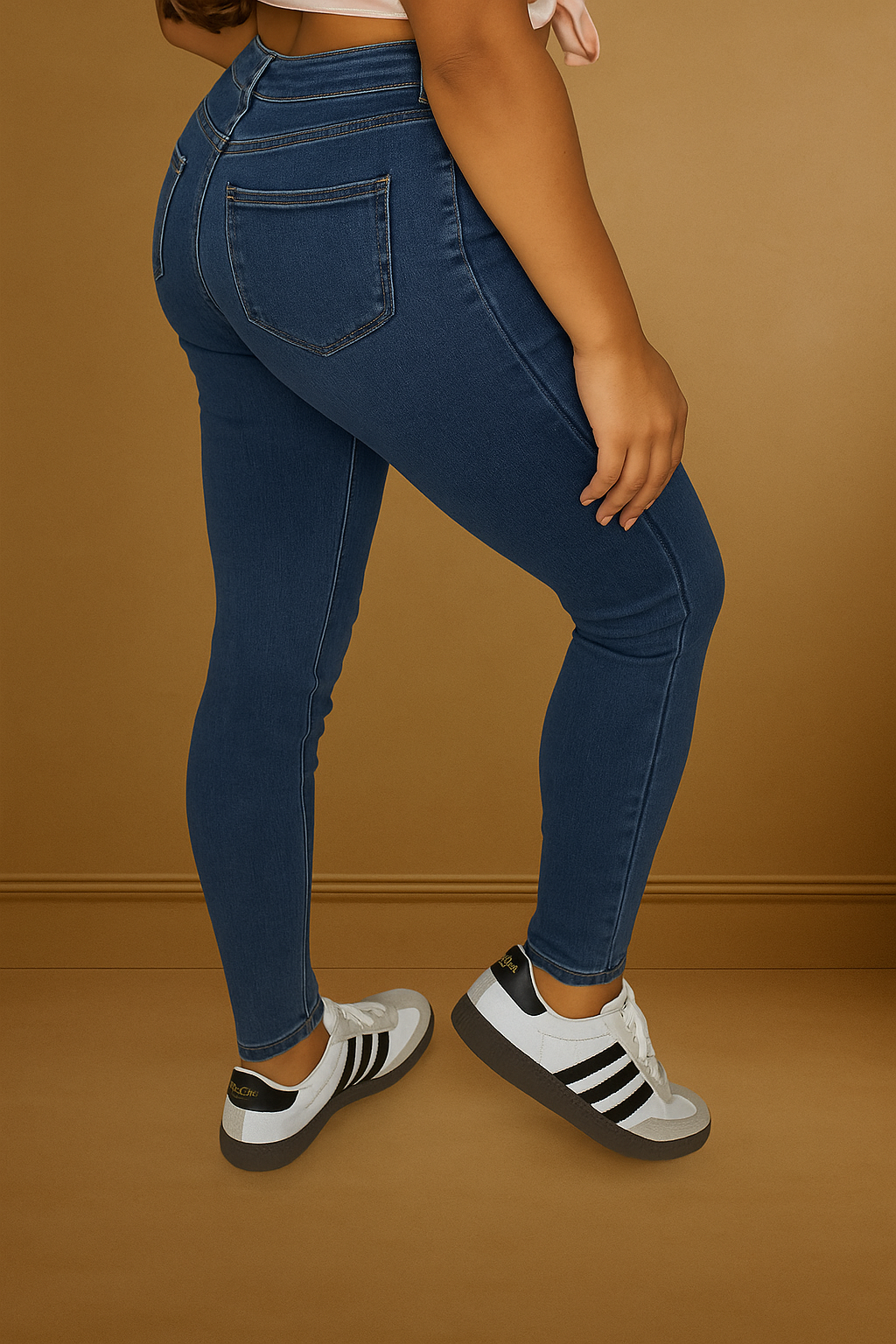 High Rise Skinny Faded Jeans