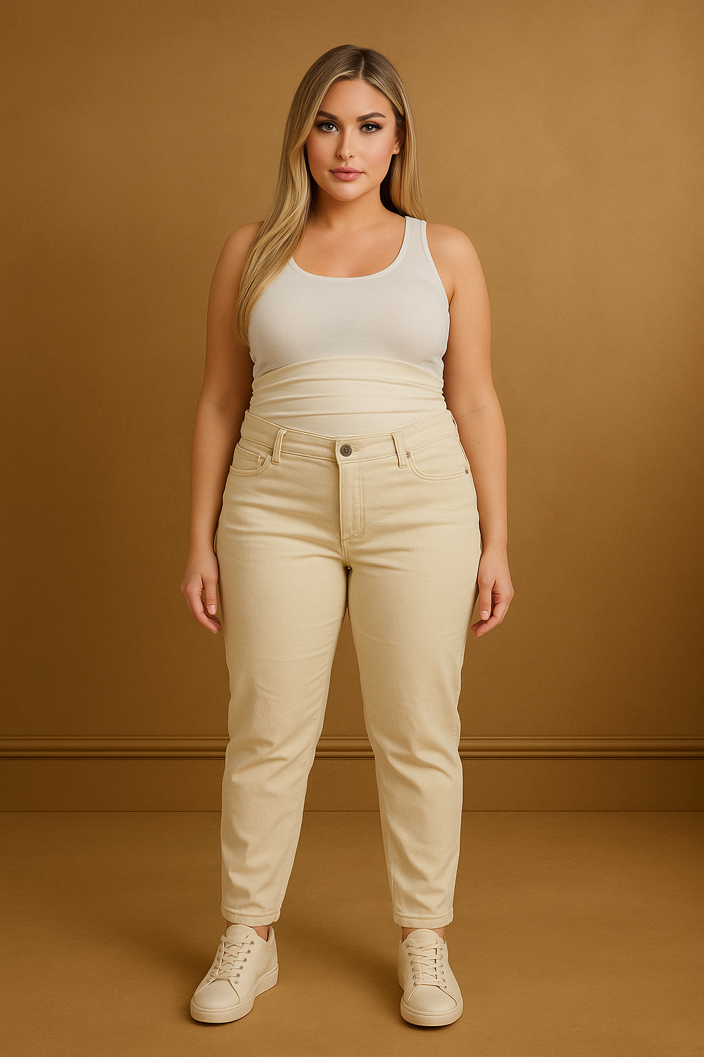 Thick Cotton Blend Bump Support Maternity Jeans