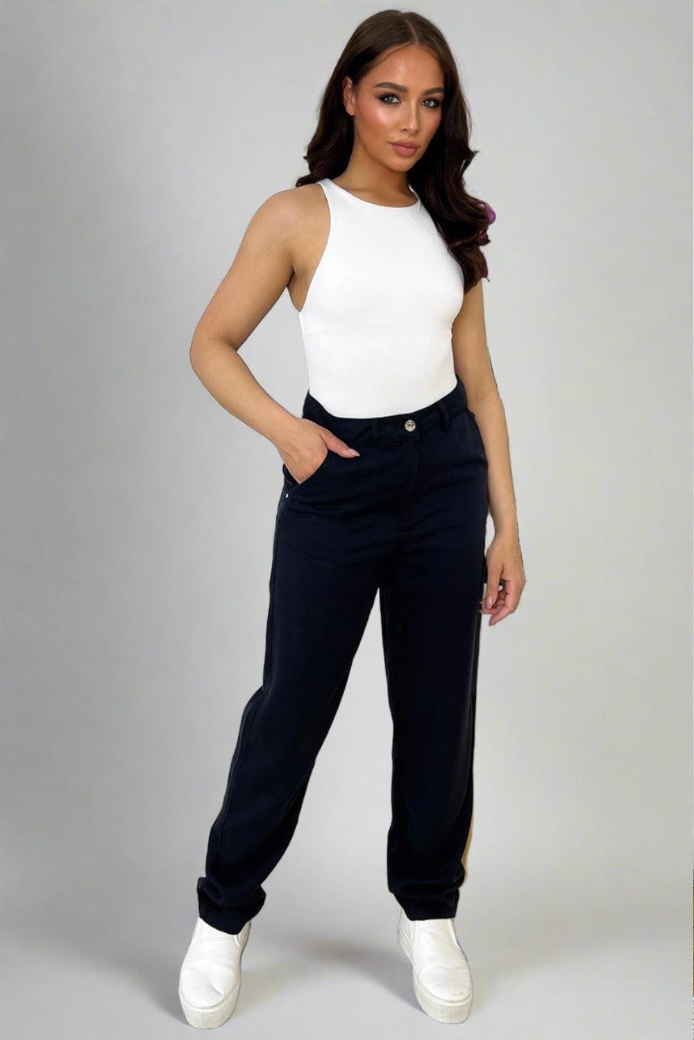 Casual Fit Straight Leg Slacks Trousers-SinglePrice