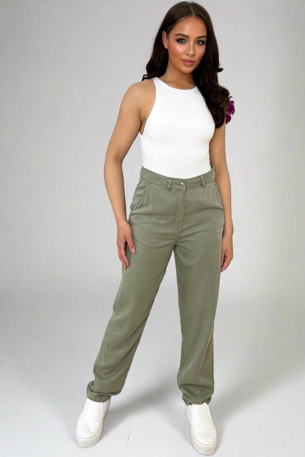 Casual Fit Straight Leg Slacks Trousers-SinglePrice