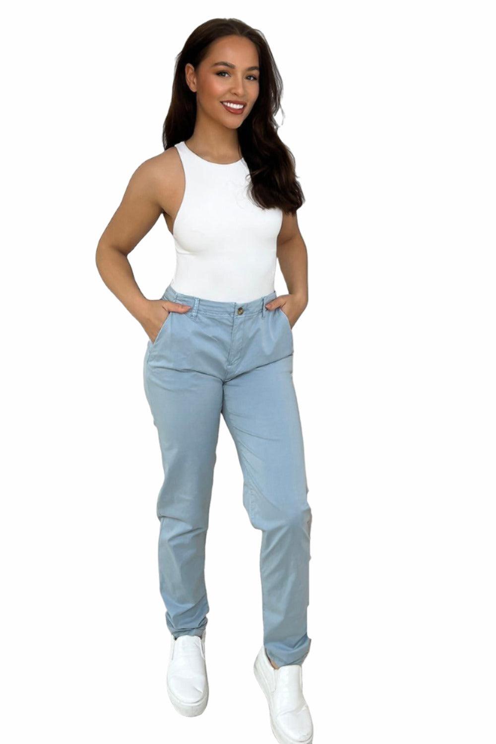 Cotton Blend Lightweight Slacks Trousers-SinglePrice