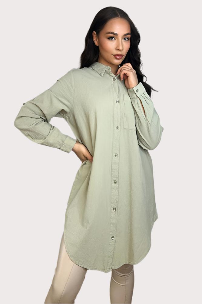 100% Cotton Longline Shirt-SinglePrice