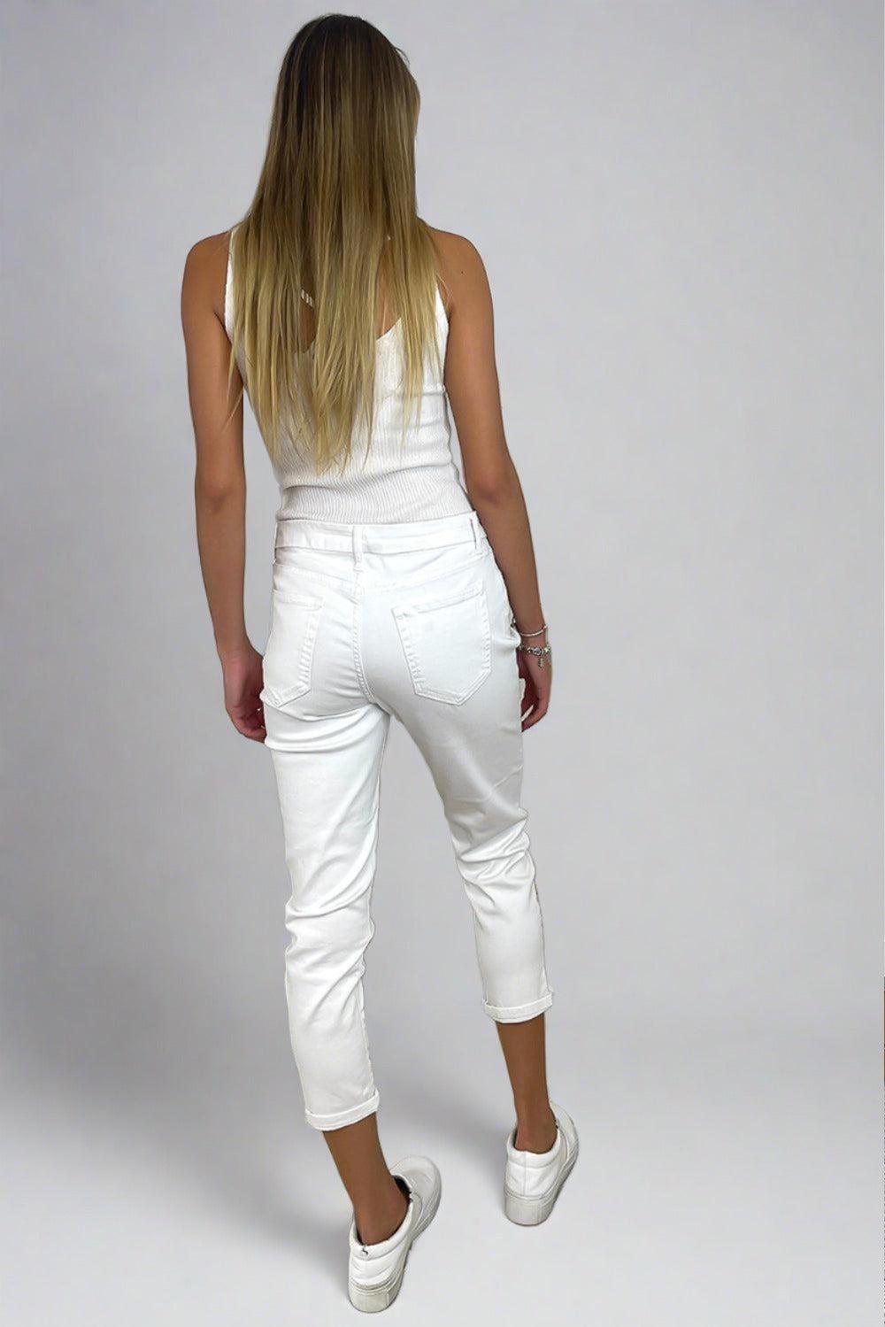Silver Hardwear Cropped Summer Jeans-SinglePrice