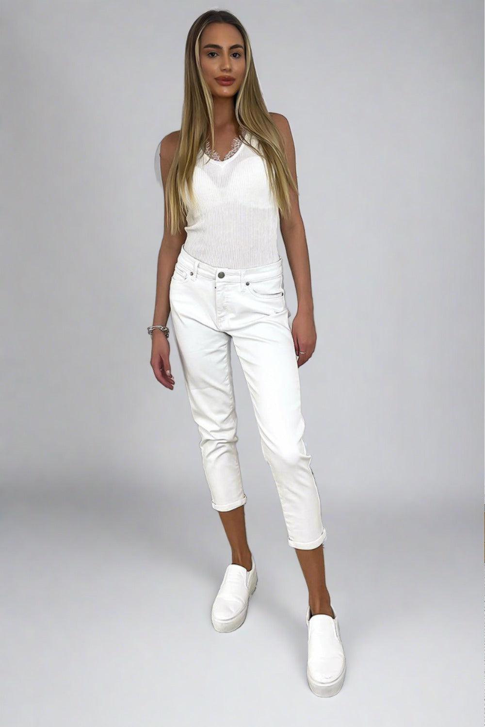 Silver Hardwear Cropped Summer Jeans-SinglePrice