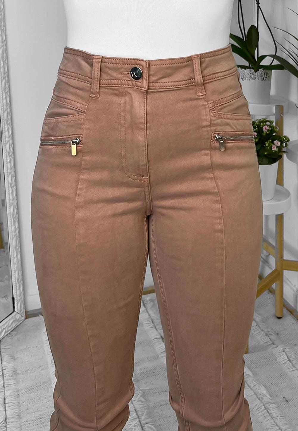 Zipper Details High Waisted Jeans-SinglePrice