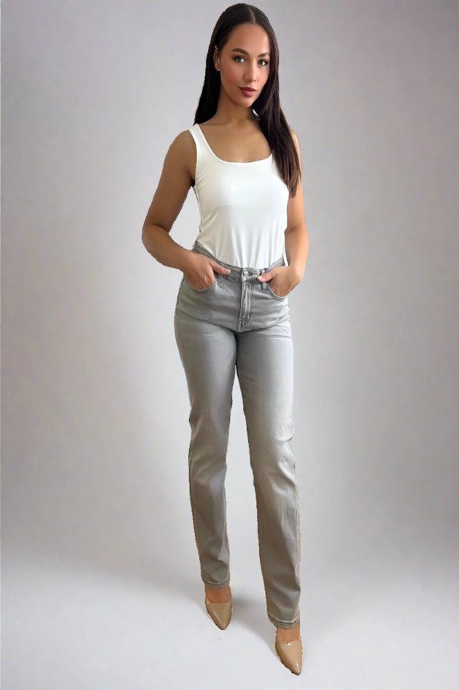 SIlver Hardware Wrinkle Print Jeans-SinglePrice