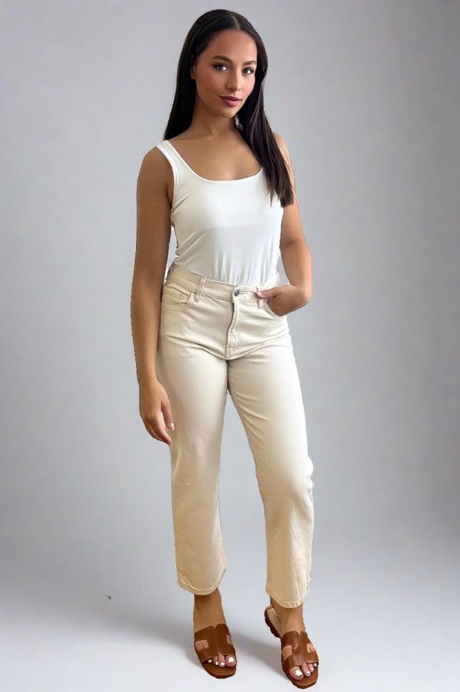 Pastel Colour Cropped Jeans-SinglePrice