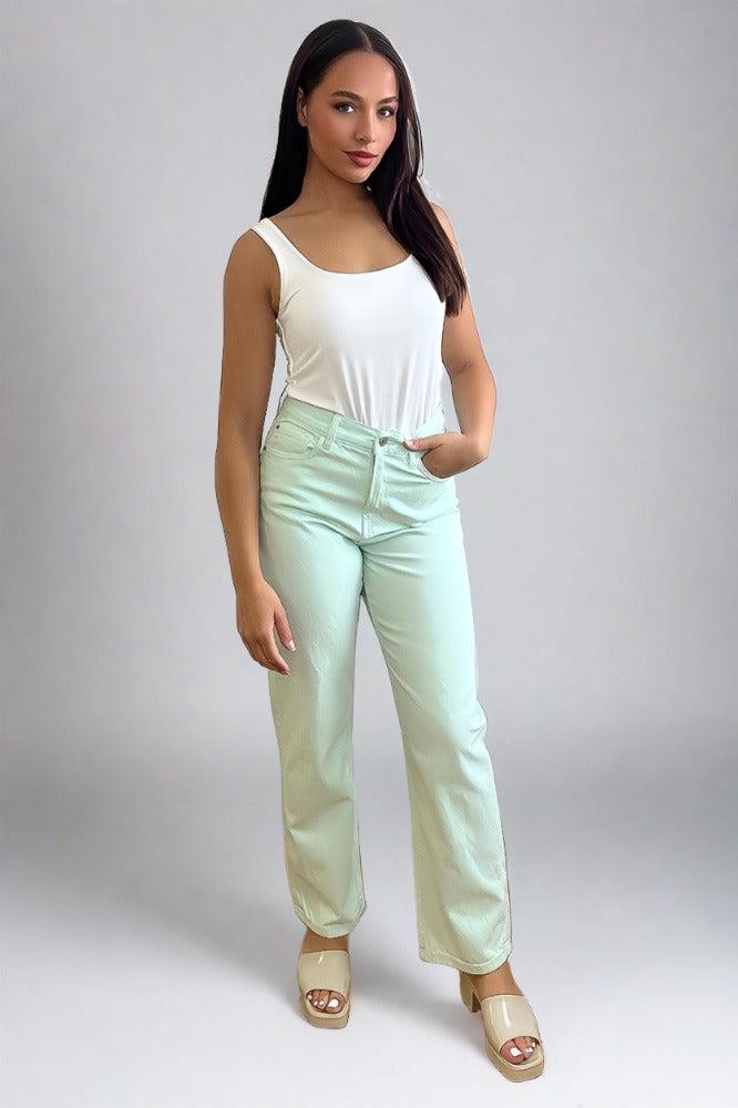 Pastel Colour Cropped Jeans-SinglePrice