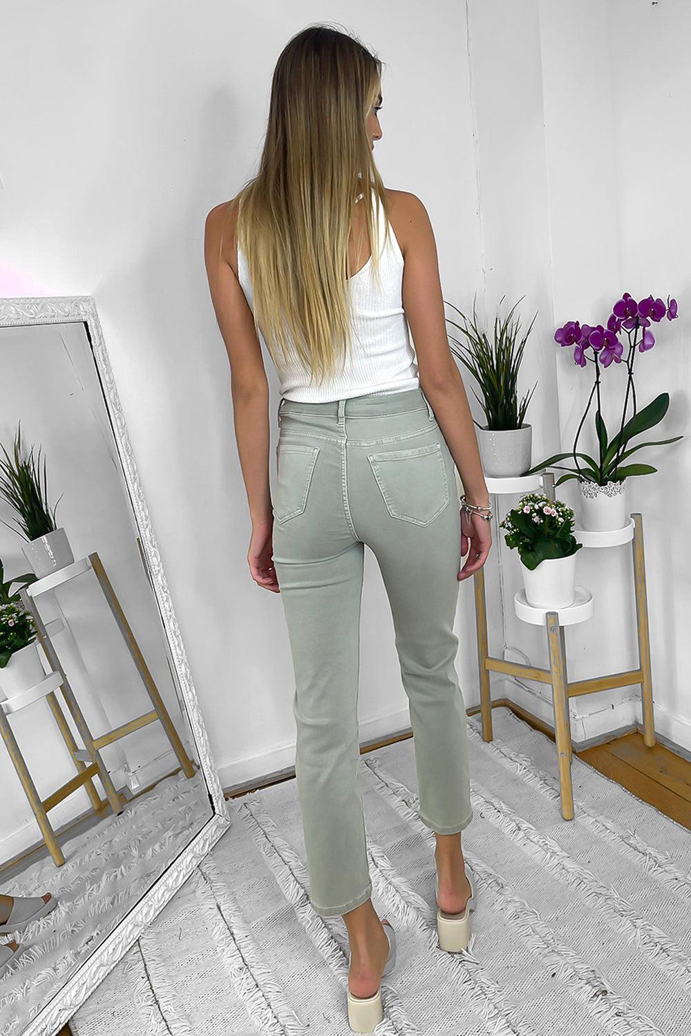Silver Copper Button Light Jeans-SinglePrice