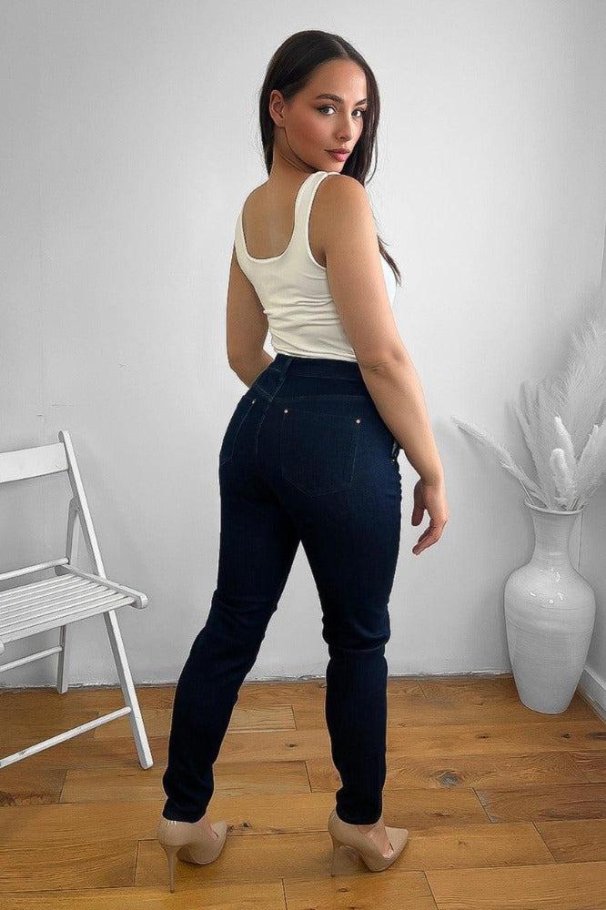 Indigo Cotton Blend Denim Jeans-SinglePrice