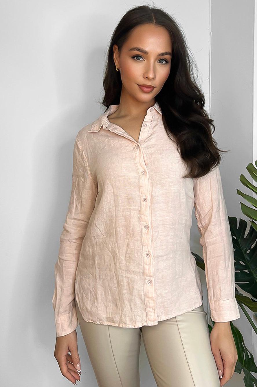 100% Linen Classic Smart Casual Shirt-SinglePrice