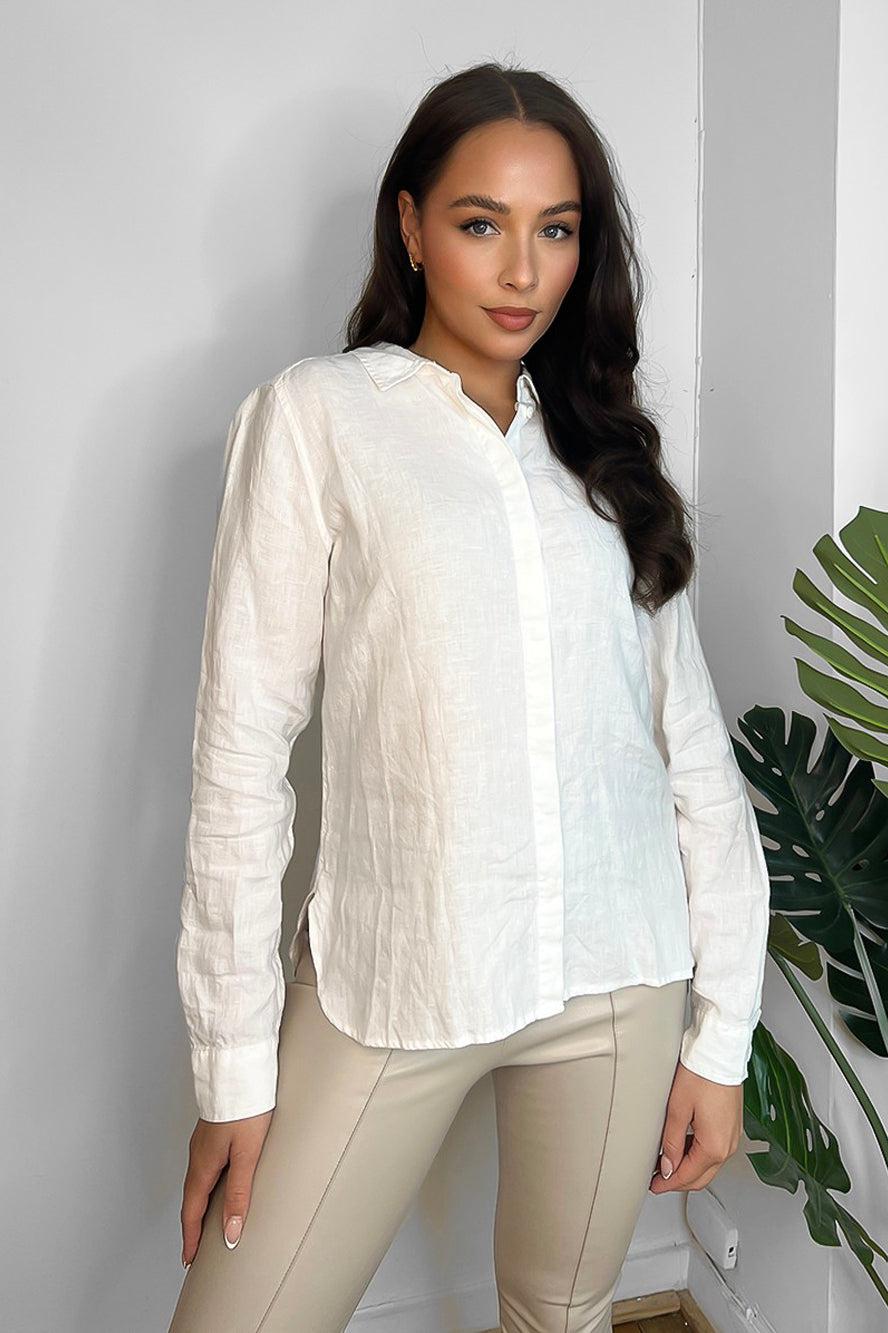 100% Linen Classic Smart Casual Shirt-SinglePrice
