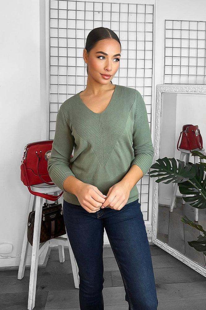 Soft Knit V-Neck Classic Pullover-SinglePrice