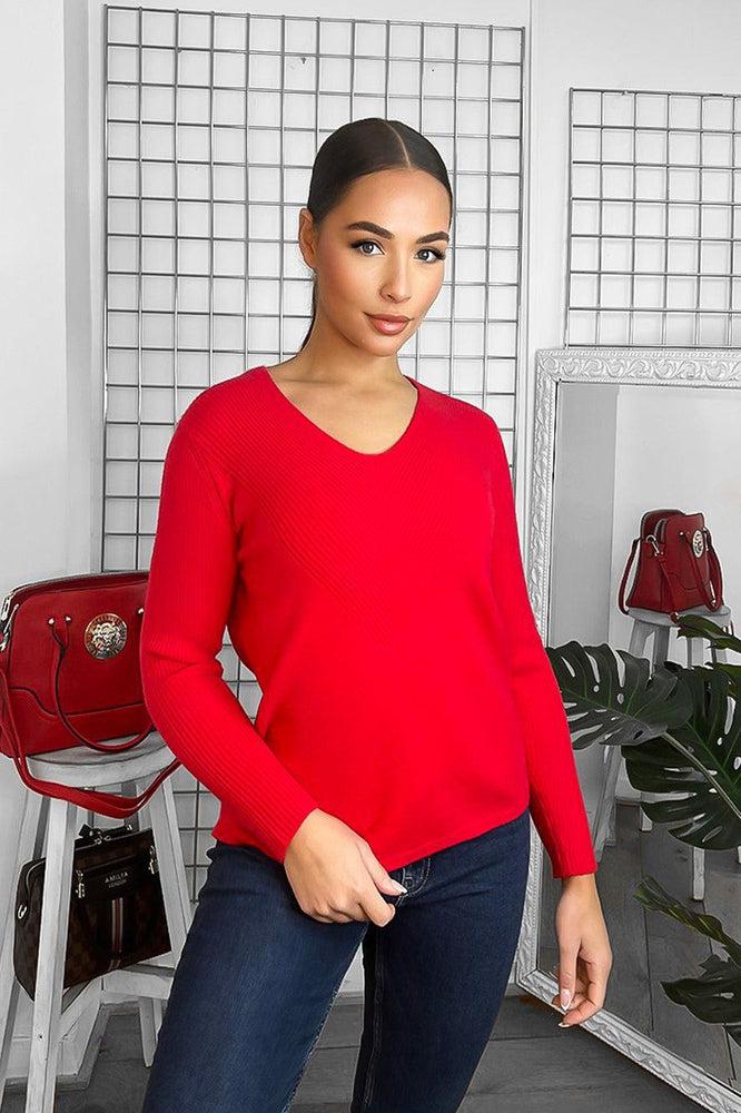 Soft Knit V-Neck Classic Pullover-SinglePrice