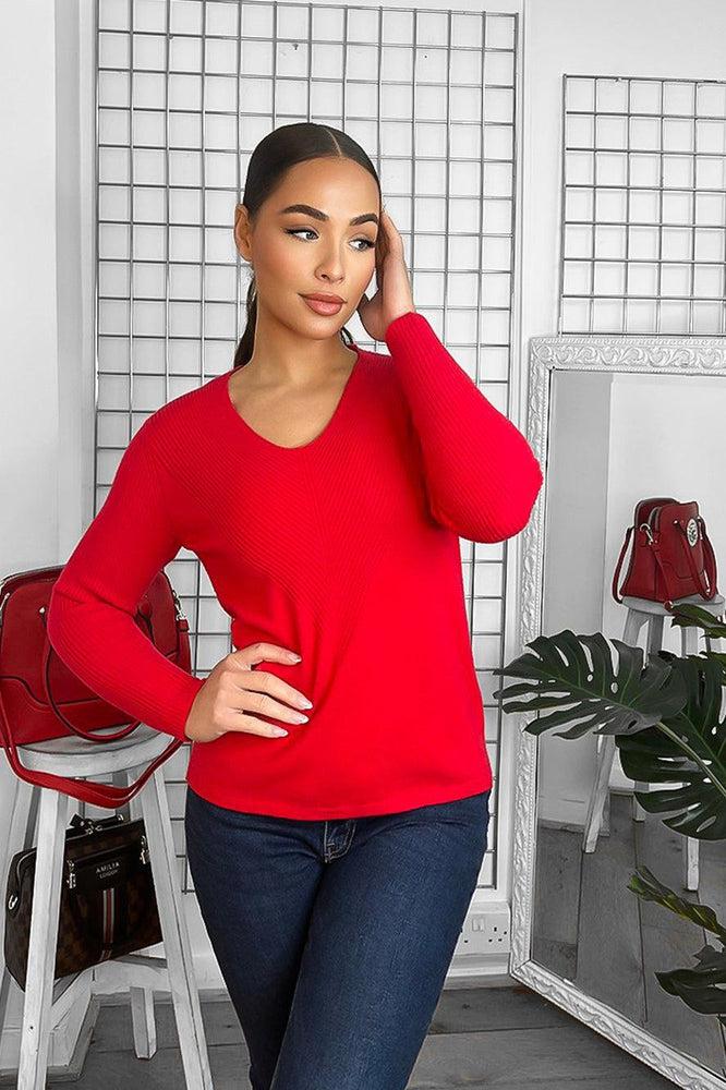 Soft Knit V-Neck Classic Pullover-SinglePrice