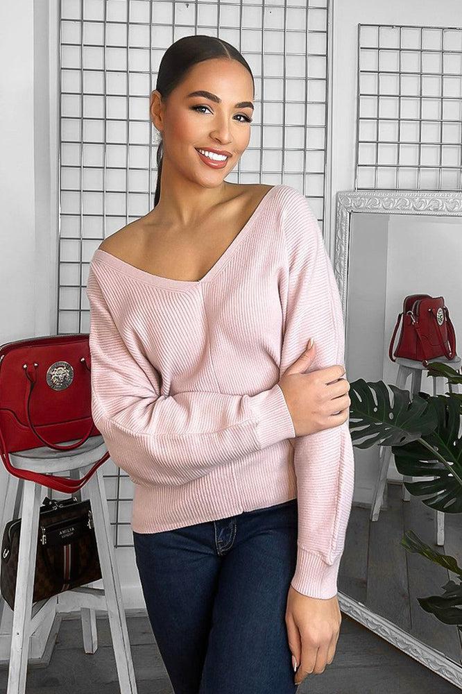 V-Neck V-Back Relaxed Fit Pullover-SinglePrice