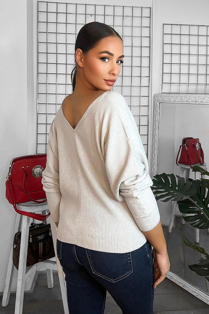 V-Neck V-Back Relaxed Fit Pullover-SinglePrice