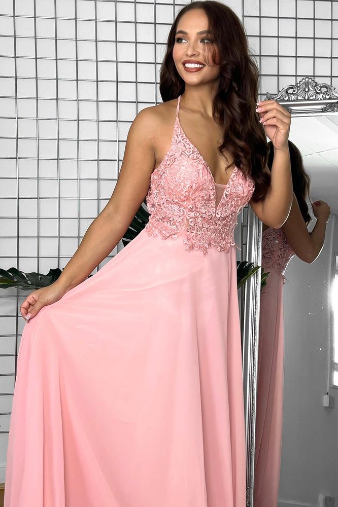 Lace And Sequins Embellished Occasion Maxi Dress-SinglePrice