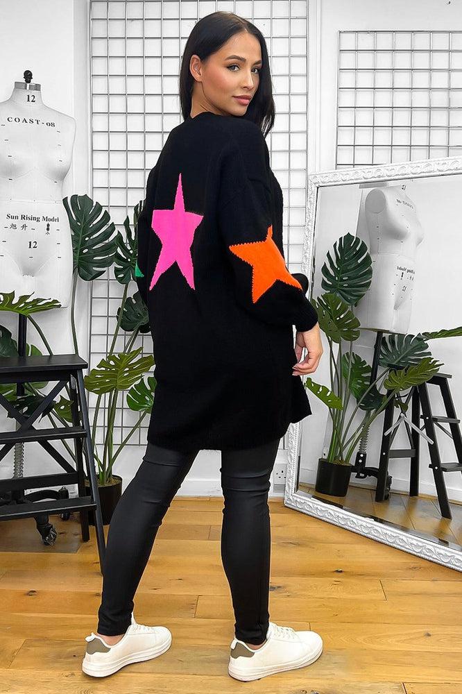 Multicolour Star Details Knitted Cardigan-SinglePrice