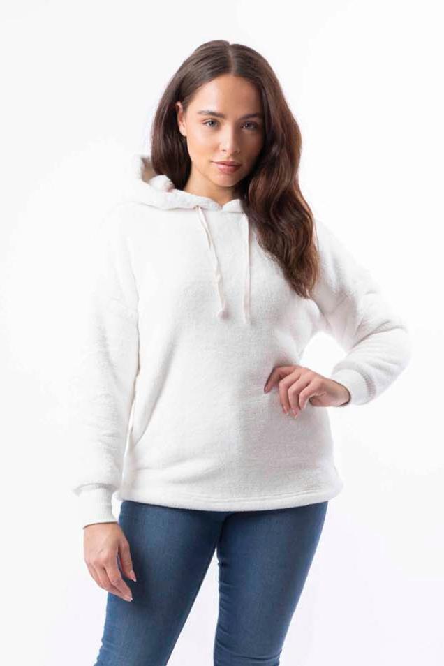 White Teddy Bear Fleece Hoodie